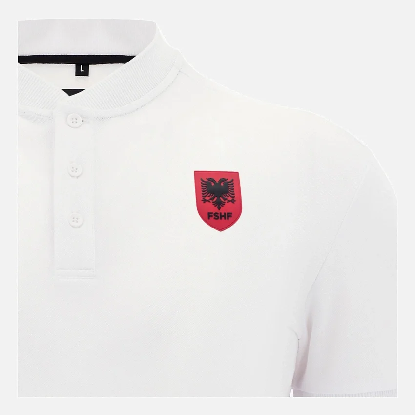 Albanien Nationalmannschaft FSHF 2026/27 Weißes Poloshirt für Erwachsene Albanien Nationalmannschaft FSHF 2026/27 Weißes Poloshirt für Erwachsene