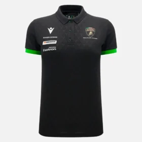 Automobili Lamborghini Squadra Corse Damen-Poloshirt in Schwarz