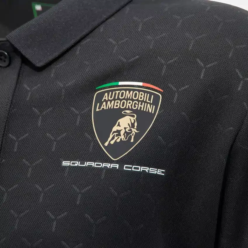 Automobili Lamborghini Squadra Corse Damen-Poloshirt in Schwarz Automobili Lamborghini Squadra Corse Damen-Poloshirt in Schwarz