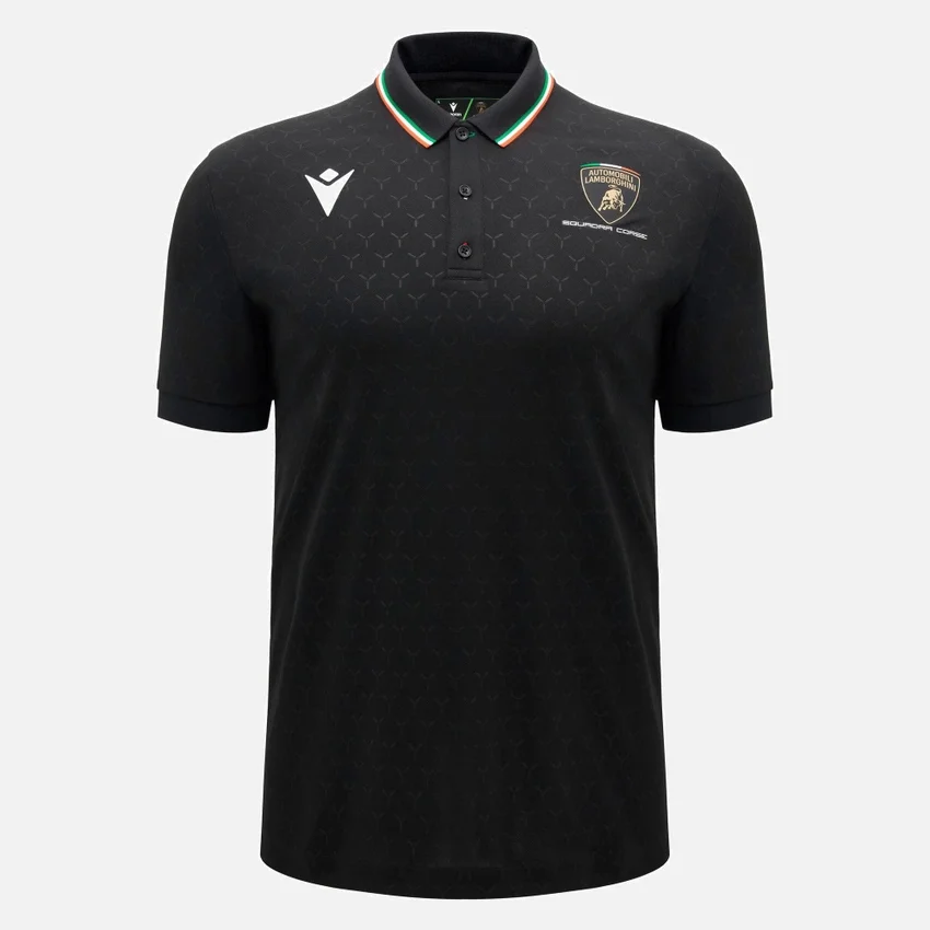 Automobili Lamborghini Squadra Corse Herren-Poloshirt in Schwarz Automobili Lamborghini Squadra Corse Herren-Poloshirt in Schwarz