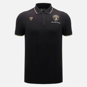 Automobili Lamborghini Squadra Corse Herren-Poloshirt in Schwarz