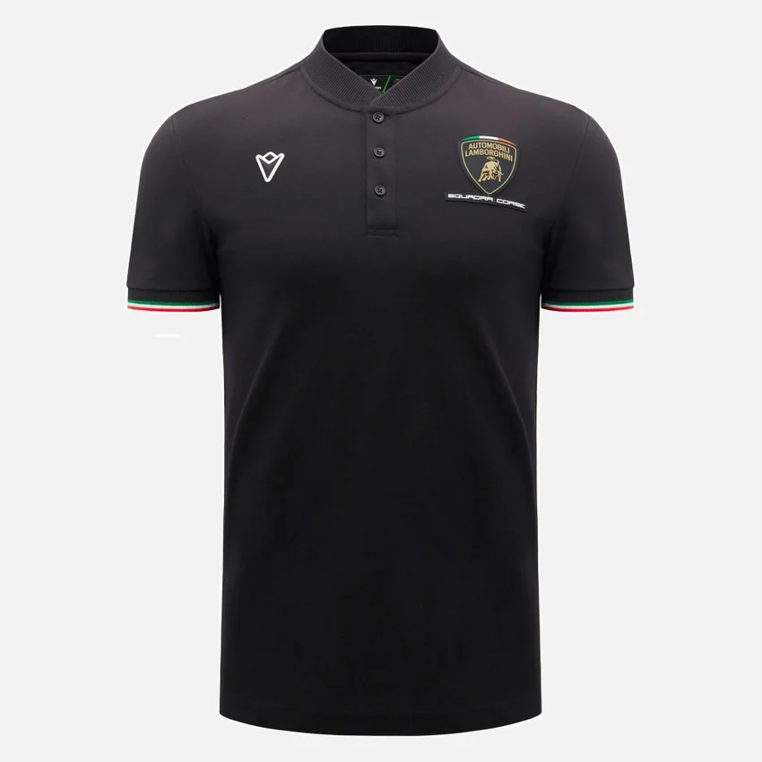 Automobili Lamborghini Squadra Corse Herren-Poloshirt in Schwarz Automobili Lamborghini Squadra Corse Herren-Poloshirt in Schwarz