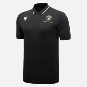 Automobili Lamborghini Squadra Corse Herren-Poloshirt in Schwarz
