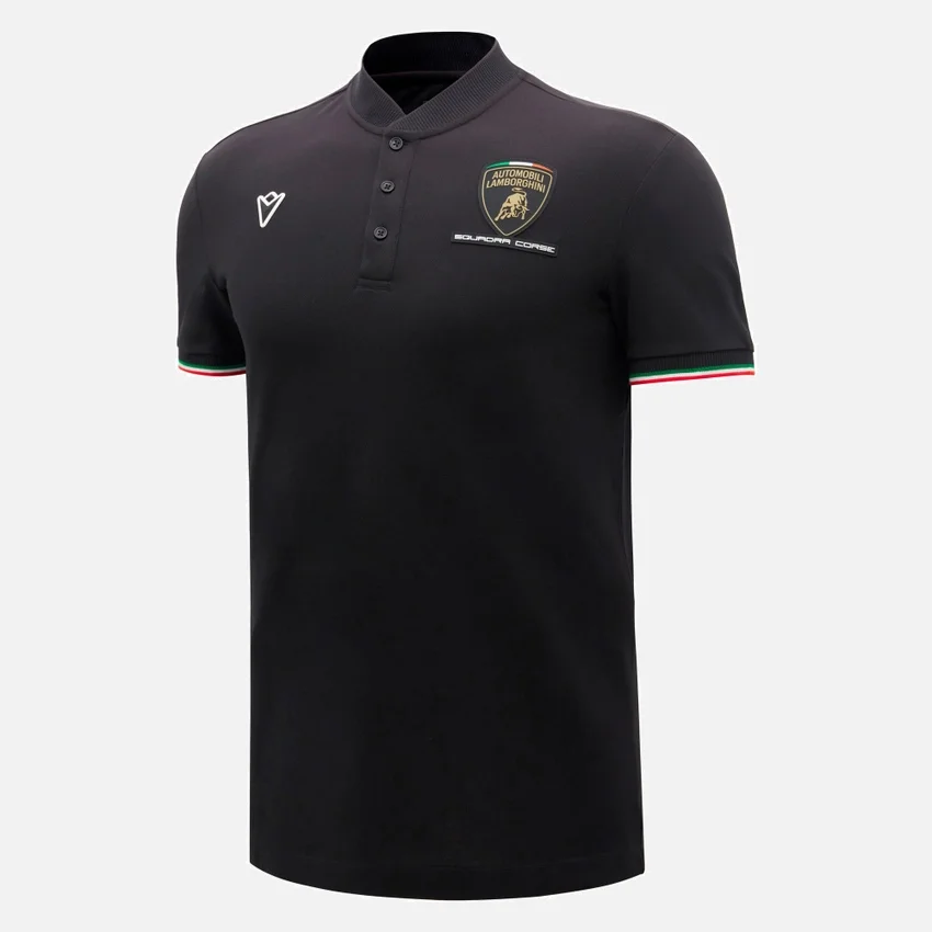 Automobili Lamborghini Squadra Corse Herren-Poloshirt in Schwarz Automobili Lamborghini Squadra Corse Herren-Poloshirt in Schwarz