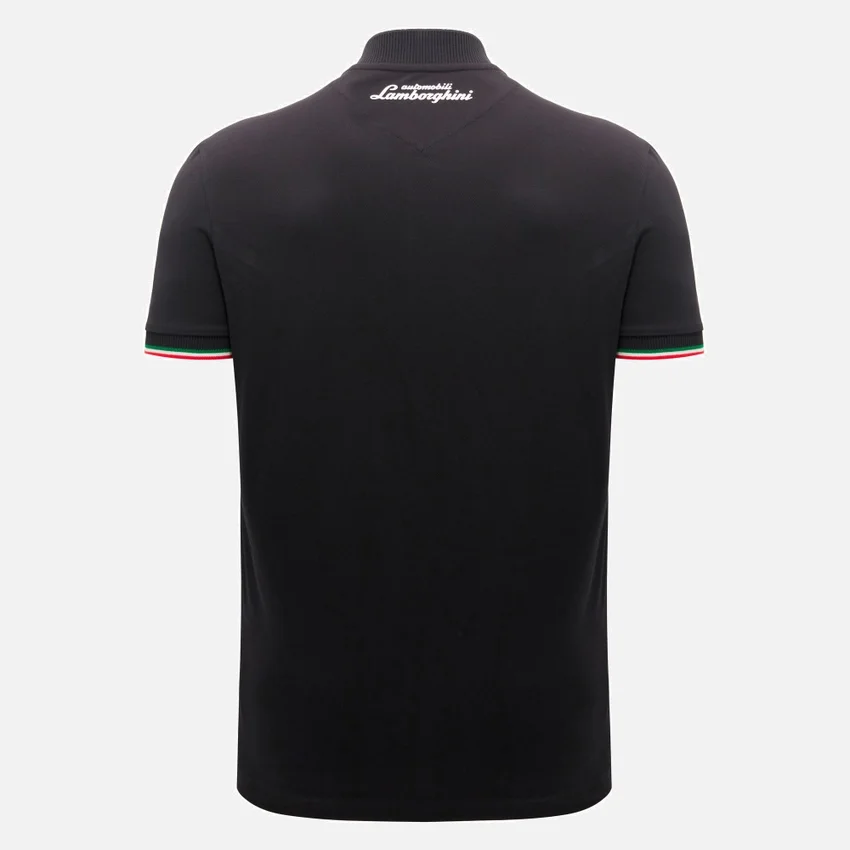 Automobili Lamborghini Squadra Corse Herren-Poloshirt in Schwarz Automobili Lamborghini Squadra Corse Herren-Poloshirt in Schwarz