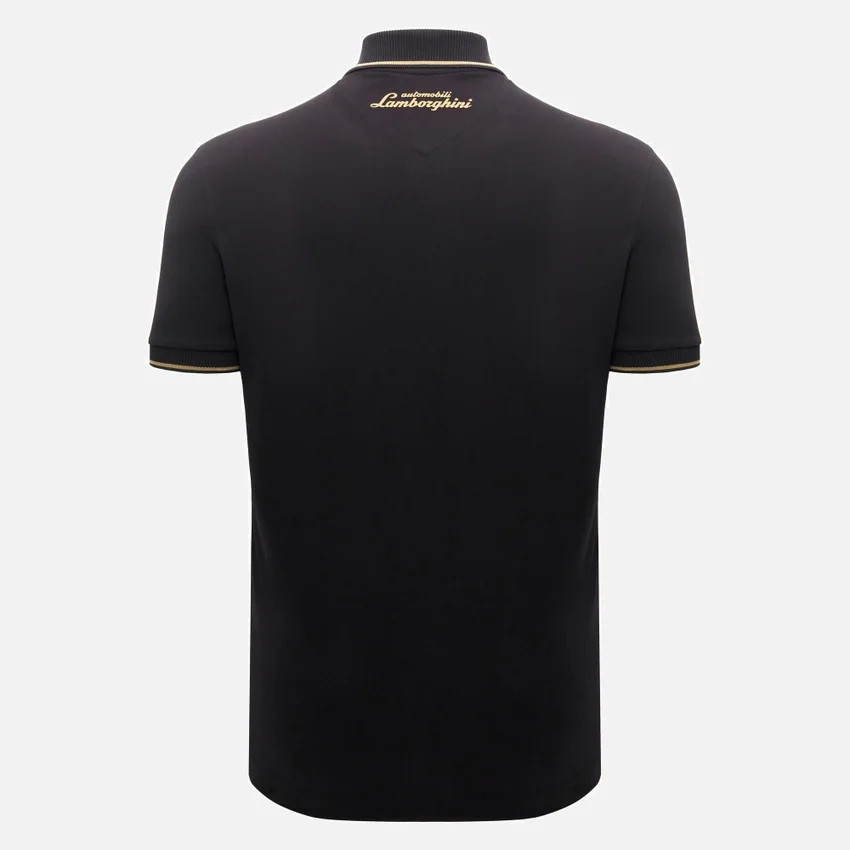 Automobili Lamborghini Squadra Corse Herren-Poloshirt in Schwarz Automobili Lamborghini Squadra Corse Herren-Poloshirt in Schwarz