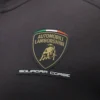 Automobili Lamborghini Squadra Corse Herren-Sweatshirt in Schwarz mit Dreifarb-Motiv und durchgehendem Reißverschluss