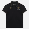 Automobili Lamborghini Squadra Corse Kinder-Poloshirt in Schwarz