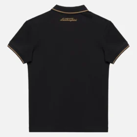 Automobili Lamborghini Squadra Corse Kinder-Poloshirt in Schwarz
