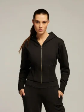 Elo 02 Hoodie aus Baumwolle mit durchgehendem Reißverschluss