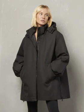 Essy Gesteppte lange Regenjacke