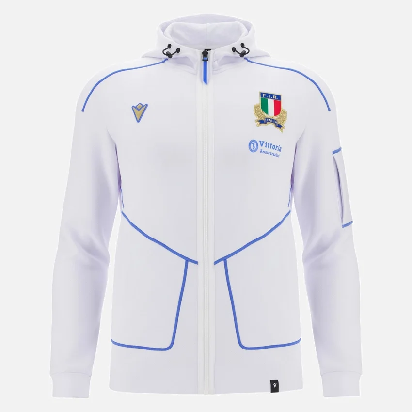 Italia Rugby 2025/26 Athleisure Sweatshirt mit durchgehendem Reißverschluss für Erwachsene Italia Rugby 2025/26 Athleisure Sweatshirt mit durchgehendem Reißverschluss für Erwachsene