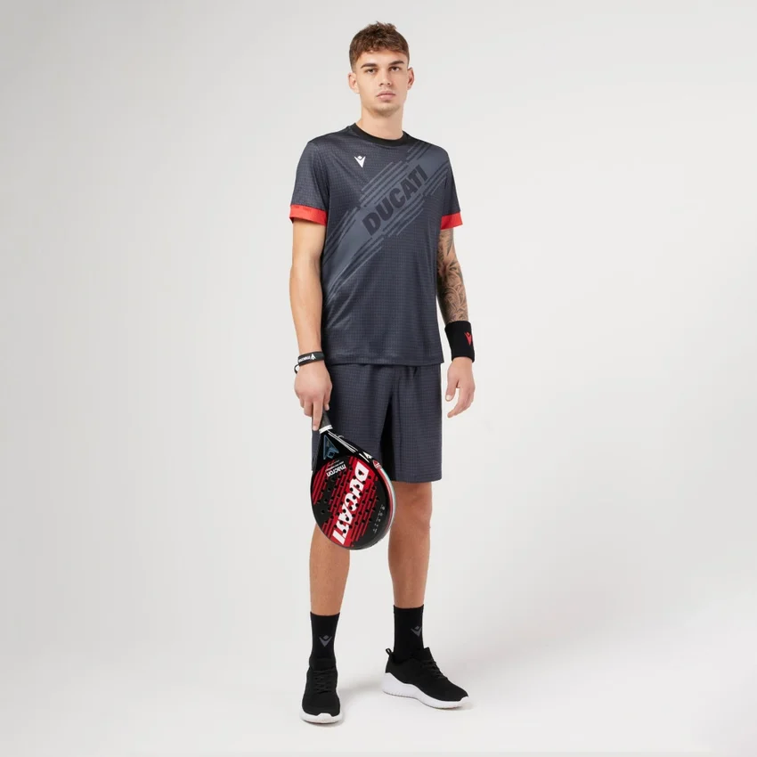 Schwarzes Padel-Hemd Macron X Ducati Schwarzes Padel-Hemd Macron X Ducati
