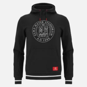 Unibo-Kollektion Schwarzer Hoodie mit gebürsteter Innenseite für Senioren