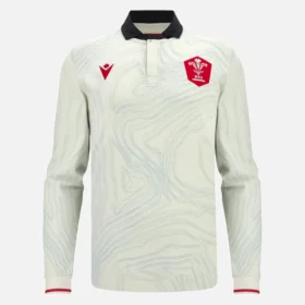 Welsh Rugby 2025/26 Auswärts-Langarm-Baumwoll-Hemd
