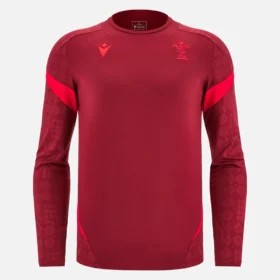 Welsh Rugby 2025/26 Deep Red Langarm-T-Shirt