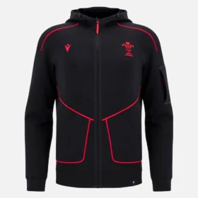 Welsh Rugby 2025/26 Schwarzer Athleisure Tech Hoodie