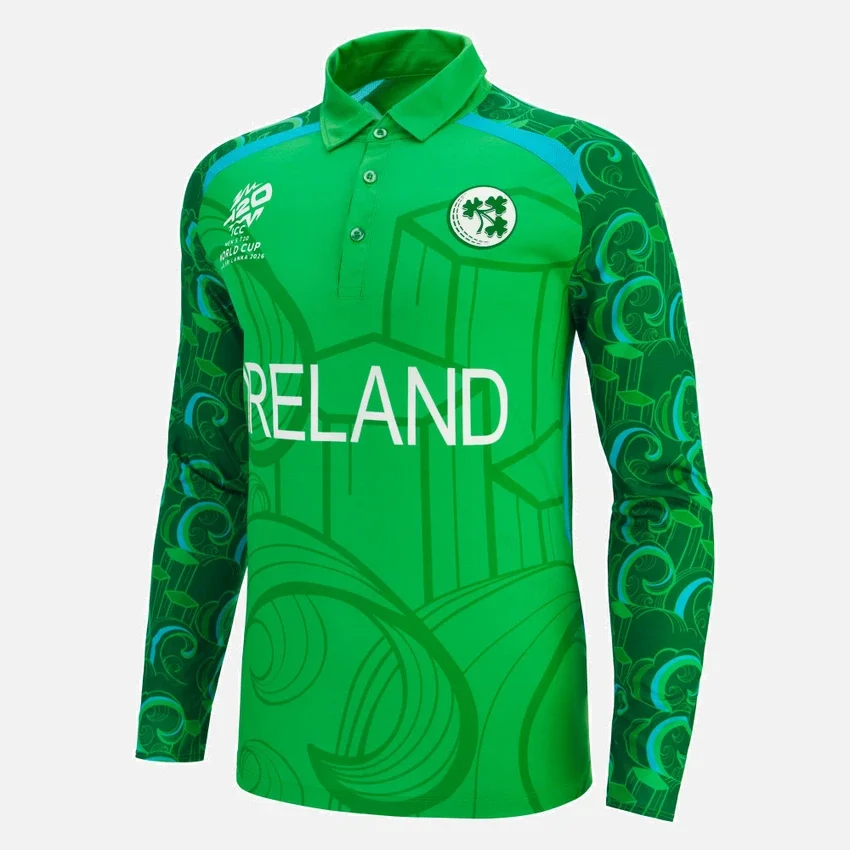 Weltmeisterschaft 2026 Irland Cricket Team T-20 Langarm-Hemd Weltmeisterschaft 2026 Irland Cricket Team T-20 Langarm-Hemd